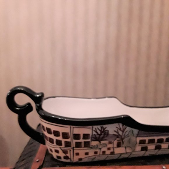 Milson & Louis Cracker Baguette Server Holder Hand Painted Ceramic - Picture 2 of 9